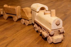 train toy made of wood